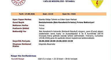Kırklareli'nin sahil kesimlerinde fırtına uyarısı : Rüzgar saate 50 ile 75 km hızı bulacak