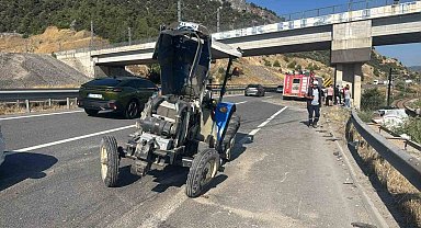 LPG tırı ile traktör çarpıştı: 1'i ağır 2 yaralı