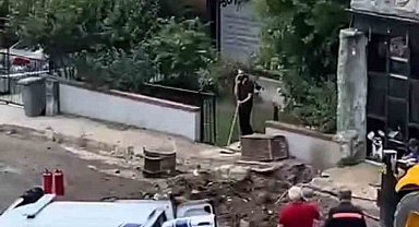 Mahallede korku dolu anlar: Gaz hattı delindi