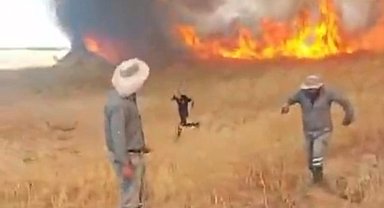 Malatya'da korkutan anız yangını