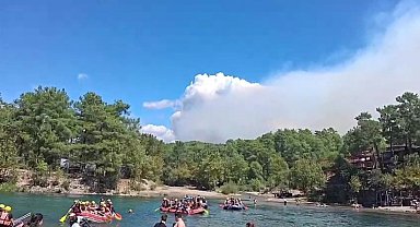 Manavgat'taki orman yangınını söndürme çalışmaları sürüyor