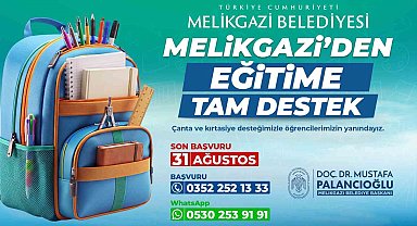 Melikgazi Belediyesi'nden öğrencilere kırtasiye desteği