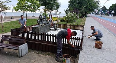 Ordu'da kent mobilyaları bakıma alınıyor