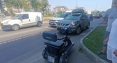 Otomobile çarpmamak için frene bassa da kaza yapmaktan kaçamadı
