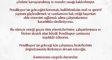 Pendikspor'un transfer yasağı kaldırıldı