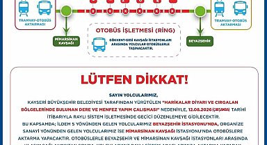 Ramazan ve Kemerçay Deresi ıslah projesi için raylı sistemde geçici aktarmalı ulaşım