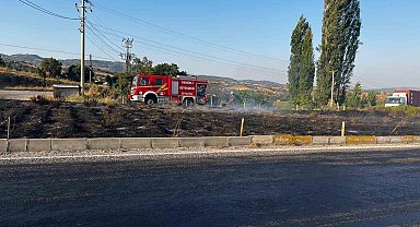 Refüjde çıkan yangın kısa sürede söndürüldü