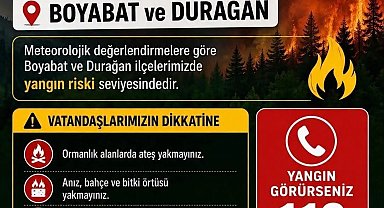 Sinop'ta iki ilçeye yüksek yangın riski uyarısı