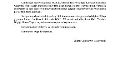 Siverek Cumhuriyet Başsavcılığından "gerçeği yansıtmayan bilgi" uyarısı