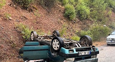Takla atan otomobilde baba öldü, kızı yaralandı
