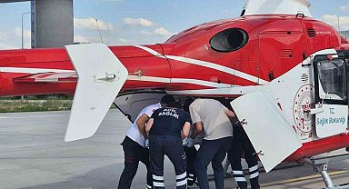 Tokat'ta tedavi gören yaşlı kadın helikopter ambulansla Konya'ya sevk edildi