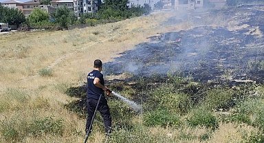 Van'da anız yangını