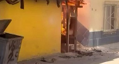 Yangına vatandaş müdahalesi kamerada