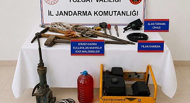 Yozgat'taki kaçak kazıda çeşitli malzemeler ele geçirildi