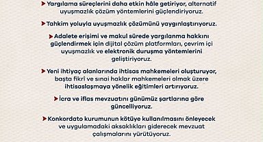 Bakan Gürlek: "Adalete erişimi kolaylaştıracak reformlarımızı kararlılıkla sürdüreceğiz"