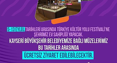 Büyükşehir'in Müzeleri, Türkiye Kültür Yolu Festivali boyunca ücretsiz