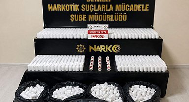 Denizli'de 104 bin sentetik hapla yakalanan 4 şüpheli tutuklandı