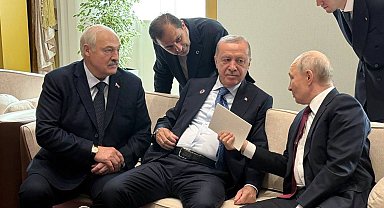 Erdoğan, Putin ve Lukaşenko'dan samimi görüşme