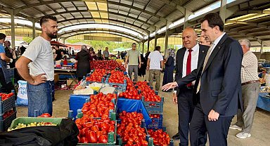 Hisarcık Kaymakamı Atam ve Başkan Demirtaş'tan pazar yeri ziyareti