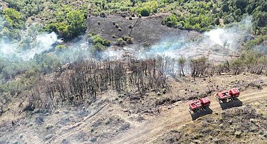 Karabük'te anız yangını korkuttu: Bir samanlık yandı