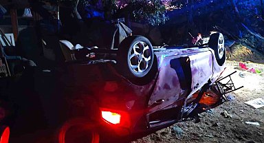 Keşan'da takla atan otomobildeki 4 kişi yaralandı