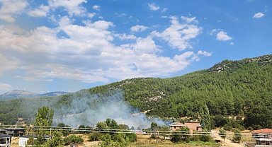 Menteşe'de otluk alanda yangın
