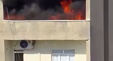 Silopi'de 4 katlı binada yangın paniği