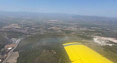 Soma'daki orman yangınına havadan ve karadan yoğun müdahale