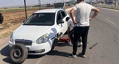 Zorlu geçen KPSS'nin ardından kullandığı otomobilin tekeri yerinden fırladı