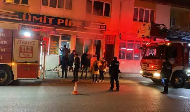 Pidecide çıkan yangına itfaiye müdahale etti