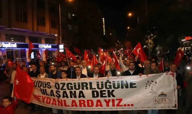 Gaziantep'te Filistin şehitleri için yürüyüş düzenlendi