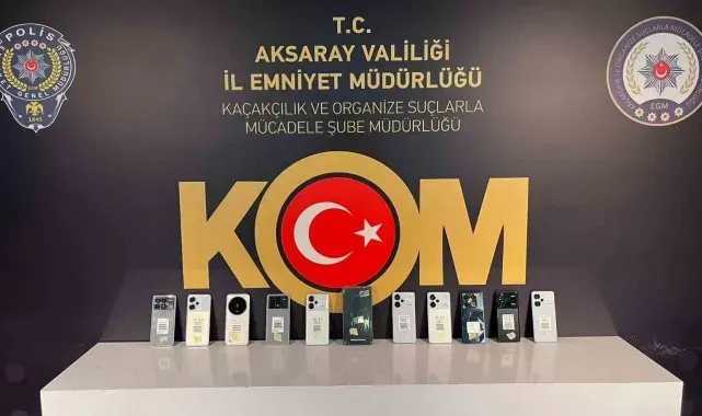 Aksaray'da iş yerinde 11 adet kaçak cep telefonu ele geçirildi