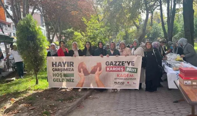 Afyonkarahisar'da Gazze için hayır çarşısı kuruldu