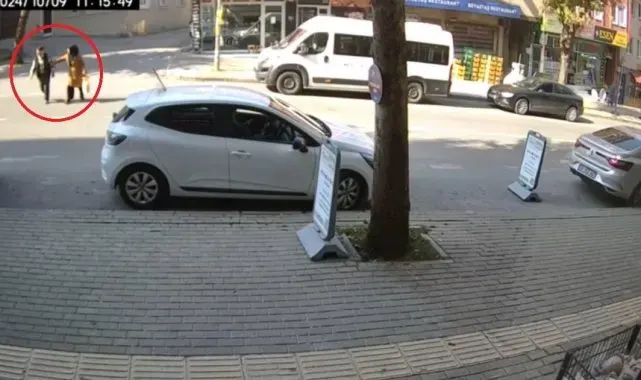 Gelin ve kayınpederin karıştığı kaza kamerada
