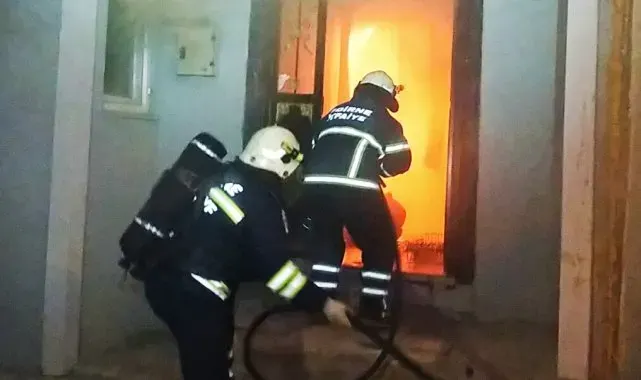 Edirne'de tek katlı evde yangın