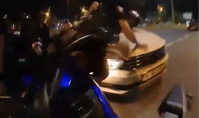 Tekirdağ'da kaza anı kask kamerasında
