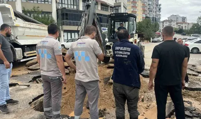Sinop'ta ana isale hattındaki arıza gideriliyor