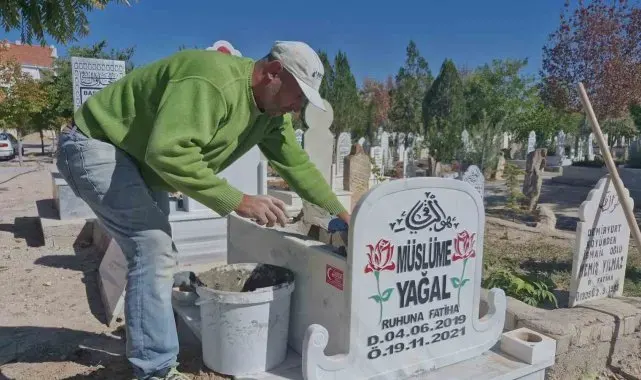 Müslüme'nin mezar taşları yenilendi