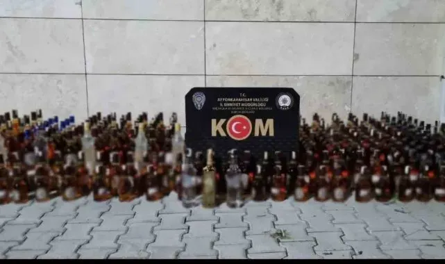 Polis 241 şişe sahre bandrollü alkol ele geçirdi