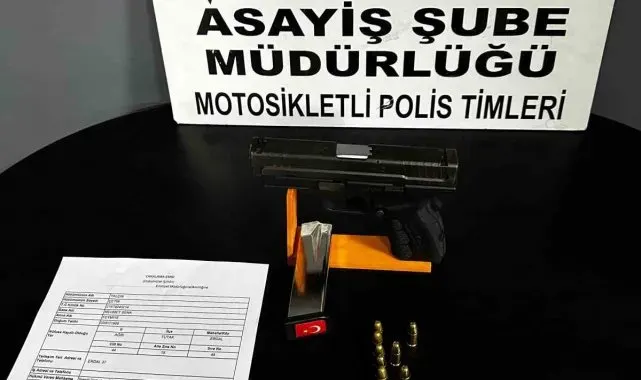 Bursa'da şüpheli araçtan tabanca ve uyuşturucu çıktı
