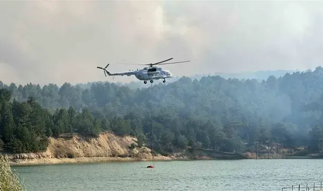 Uşak'taki orman yangınına müdahale sürüyor