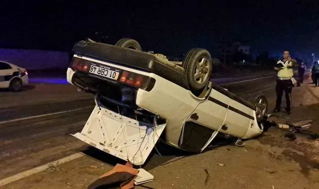 Takla atan otomobil hurdaya döndü: Sürücü yaralandı