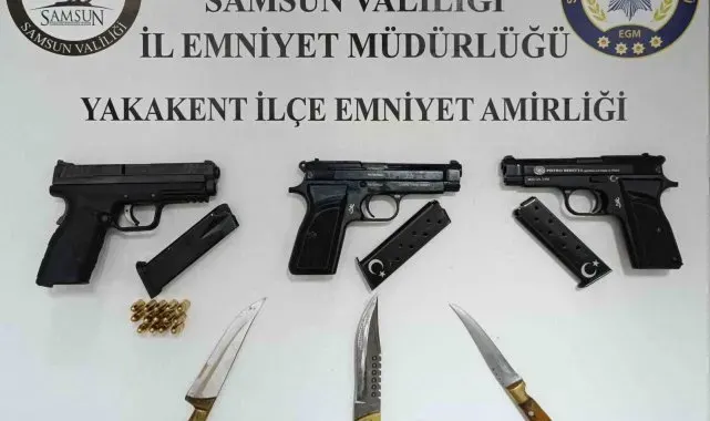 3 ruhsatsız silah ele geçirildi