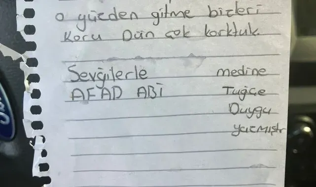 Depremi yaşayan köy çocuklarından AFAD'a duygulandıran not