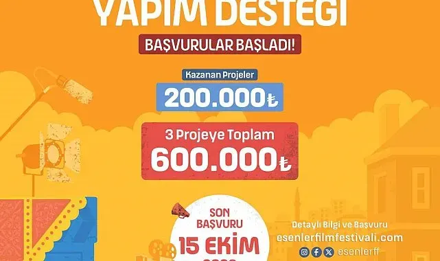 7. Esenler Film Festivali kapsamında 'Kısa Film Yapım Desteği' başvuruları başladı