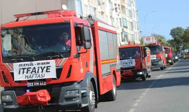 Ordu'da İtfaiye Haftası korteji