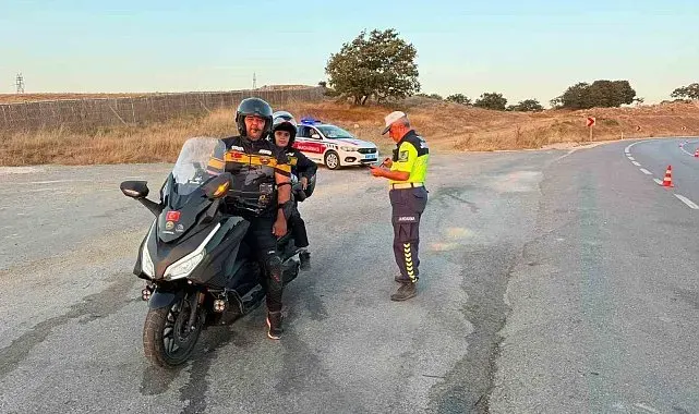 Bilecik'te motosiklet sürücülerine trafik bilgilendirmesi