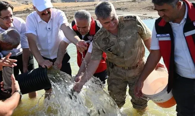 Batman'da baraj göllerine 2 milyon yavru sazan balığı bırakıldı