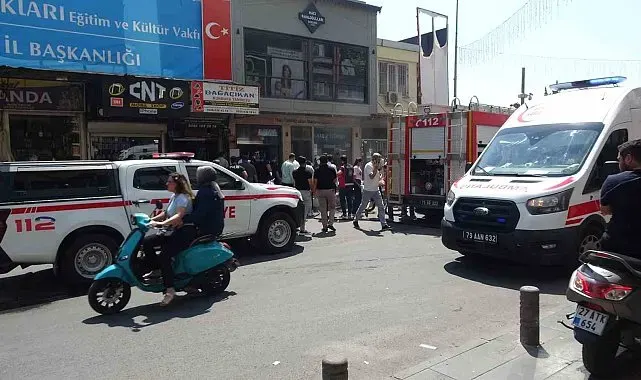 Kilis'te tatlıcı dükkanında yangın paniği