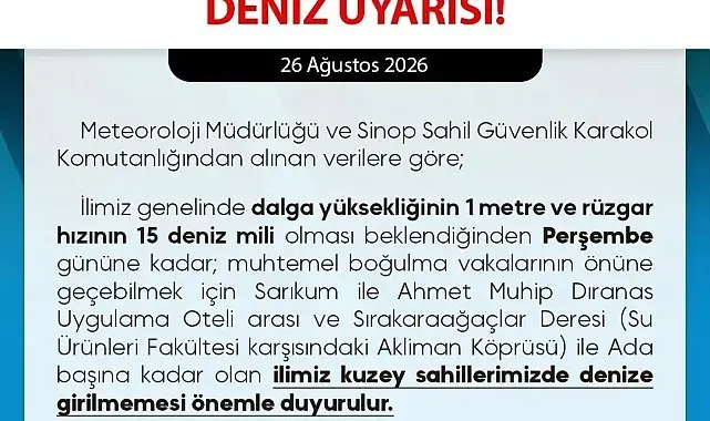 Sinop'ta deniz uyarısı